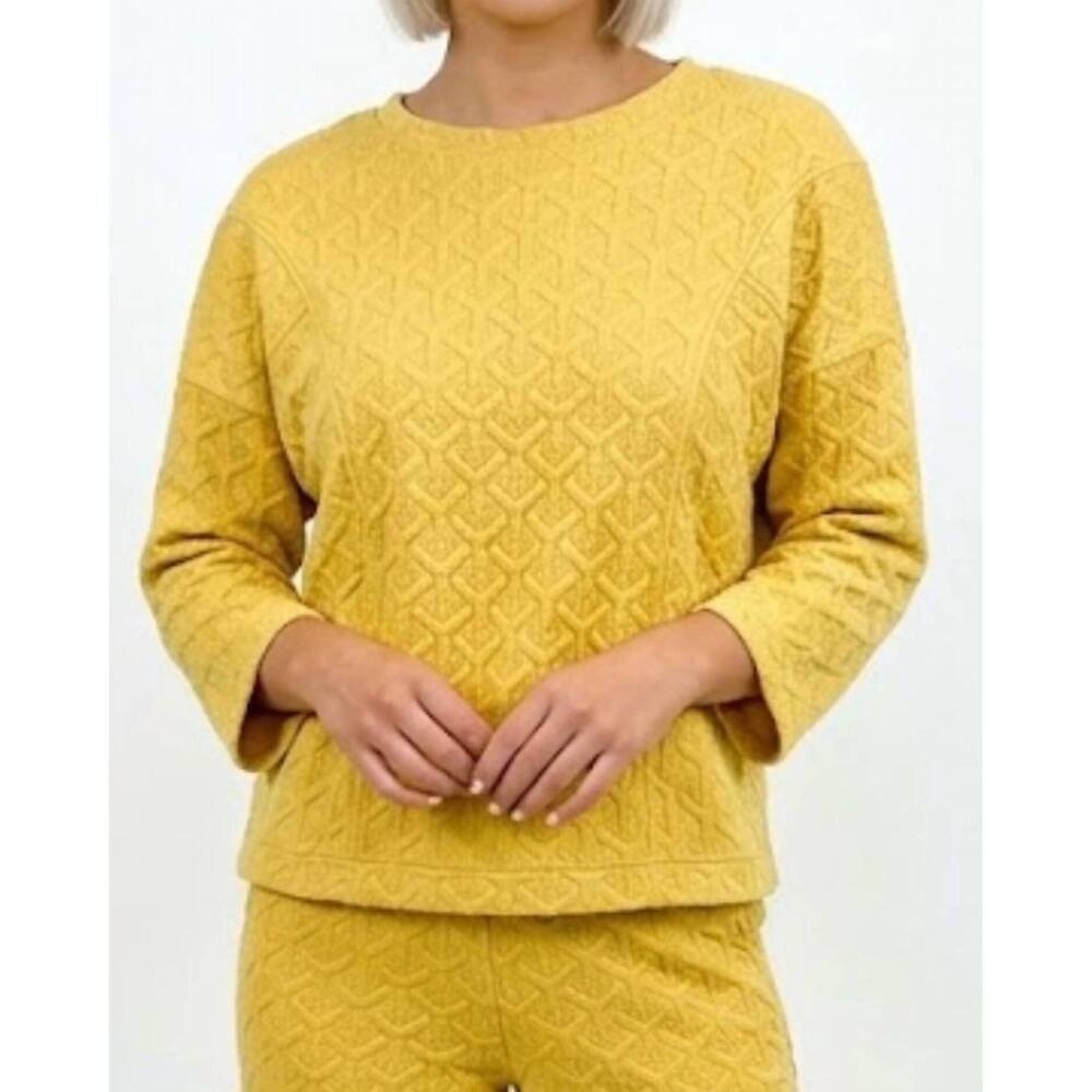 NEW AMELIA'S ivy jane quilted knit top in mustard